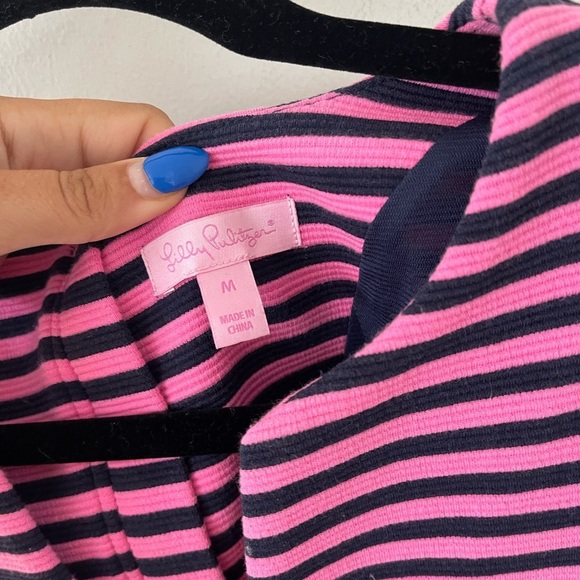 Lilly Pulitzer Pink Blue Striped Dress - Picture 3 of 5